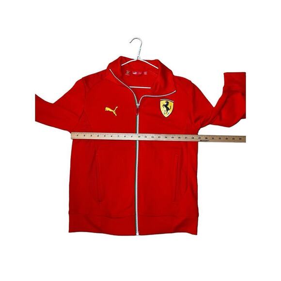 Puma Ferrari Zip Up Jacket Men's Small Red Polyester Graphic Print Fleece Lined - Picture 6 of 7
